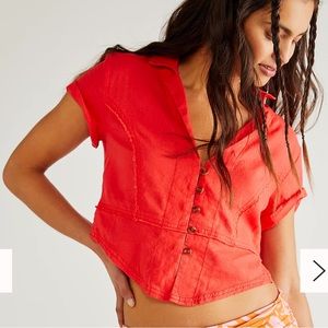 Free People Annabelle Solid Shirt